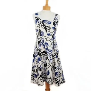 Anthropologie Vanessa Virginia Dress Ink-Set Bloom Women's 12 Floral Sleeveless - Picture 1 of 12