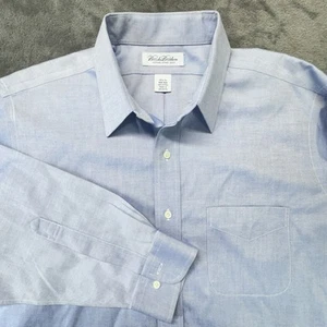 Brooks Brothers Dress Shirt Mens 16.5-33 Blue Oxford Ainsley Collar 100% Cotton - Picture 1 of 8