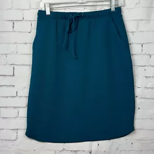 Gilli Skirt Womens Large L Pencil Straight Pull On Stretch Drawstring Blue Teal - Picture 1 of 9