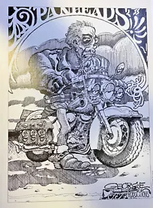 1997 Vintage Magazin Illustration Biker von George Di Lucca - Bild 1 von 1
