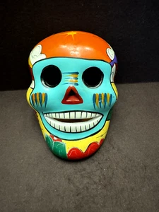Day of the Dead terracotta calavera sugar skull mask decor honor passings - Picture 1 of 3