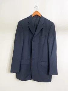 Pierre Cardin Fundamentals Men’s Blazer Sz 42 L Navy 3 Buttons Wool Suit Jacket - Picture 1 of 8