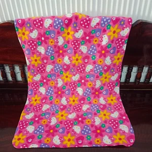 Vintage Hello Kitty Decke 1997 Sanrio rosa Herz und Blumen 29 x 41" - Bild 1 von 4