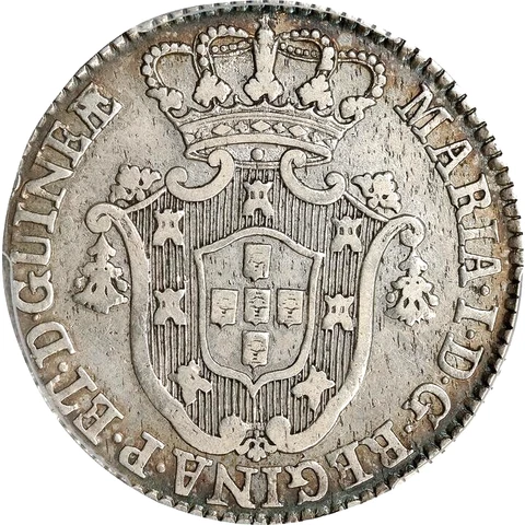 1796 Angola 8 Macutas, PCGS XF Details - Cleaned Cover