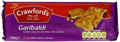 Crawfords Garibaldi Biscuits 100g Classic British Cookies with Currants