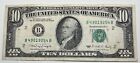 1990 $10 Ten Dollar Bill Federal Reserve Note  New York Vintage Old Currency