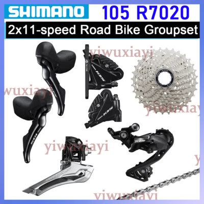 Shimano 105 R7020 R7100 2x11 Speed Road Bike Groupset Hydraulic Disc Brake Set - Image 1 of 4
