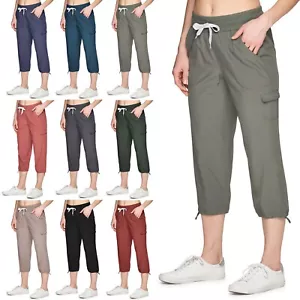 Women's Hiking Cargo Joggers Pants Lightweight Capris Golf Pants Outdoor Casual - Picture 1 of 51