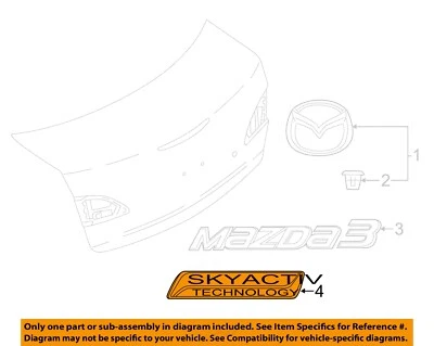 MAZDA OEM 14-18 3 tapa maletero moldura exterior placa de identificación BHN151771 Foto 1 de 2