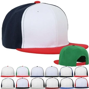 Gorra de béisbol para hombre con a presión en blanco liso sombrero trasero tres tonos informal básico - Imagen 1 de 45