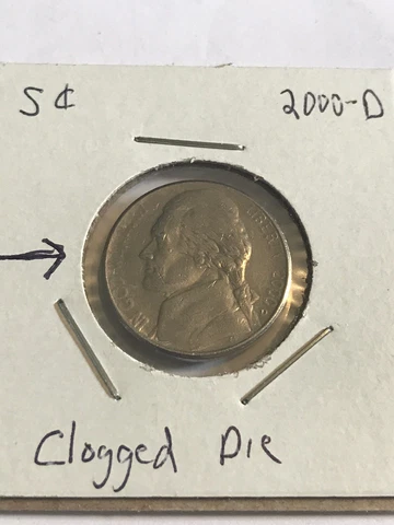 Error Jefferson Nickel Clogged Die 2000D Cover