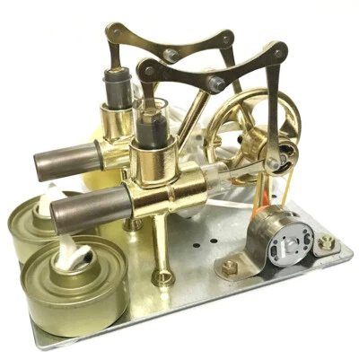 Double Cylinder Hot Air Stirling Engine Motor Model Generator Educational Toy - image 1 of 4