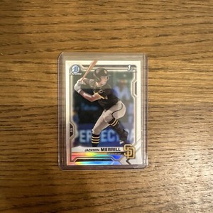 Jackson Merrill 2021 Bowman Chrome Draft #BDC-119 Refractor 1st Prospect RC 🔥