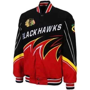 Chicago Blackhawks NHL Slash Button Up Jacket - size Large - Picture 1 of 3