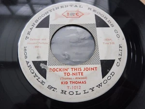 Kid Thomas – Rockin' This Joint To-Nite c/w You Are An Angel 1959 USA 45 TRC 1st - Picture 1 of 2