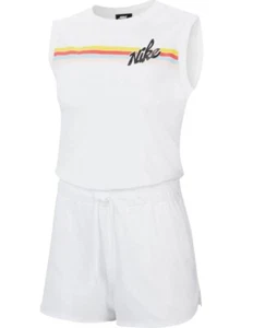 Nike Womens Retro Rainbow Sportswear Romper White CK5220 100 Multiple Sizes $65 - Picture 1 of 4