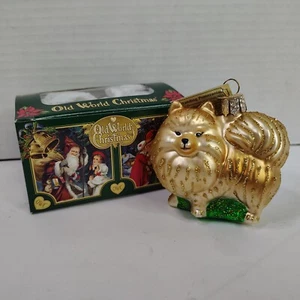Old World Christmas Standing Pomeranian Dog Glass Ornament FREE BOX 2.5 Inch - Picture 1 of 5