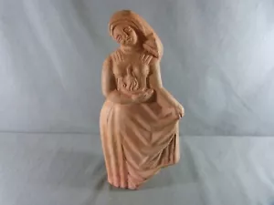 ⭐ Statua in terracotta firmata Louis JOUBERT, ""Donna con fiamma"", Francia anni '60" - Foto 1 di 8