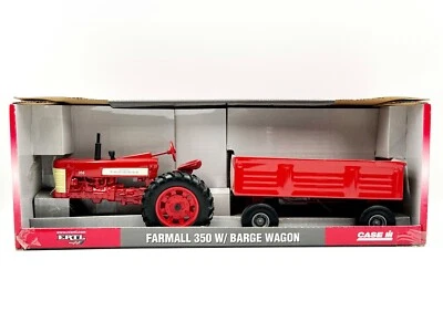 1/16 International Harvester Farmall 350 Tractor With Narrow Front & Barge Wagon - Image 1 of 3