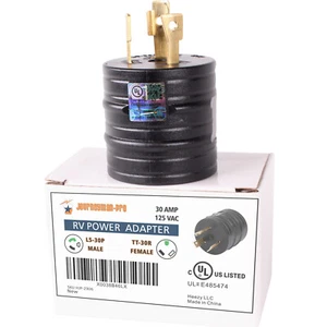 30A Generator RV Power Adapter L5-30P Male to TT-30R Female 125 Volt 30 Amp 120 - Bild 1 von 8