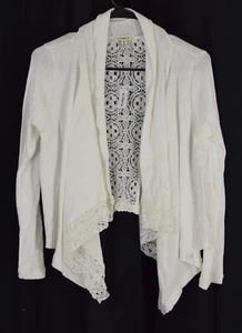 Kidpik Girls Long Sleeve Open Front Sweater White Size XL - Picture 1 of 3