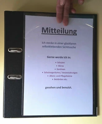 PS-HANDELSHAUS 100x Sichttaschen A4 selbstklebend GLASKLAR glatt TOP Klebetasche Sichthülle