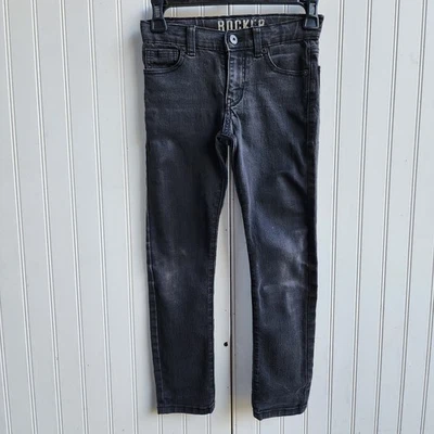 Crazy 8 Rocker мальчиков прямой джинсовой ткани джинсы Adjastable талии черный серый размер 7 - Изображение 1 из 4