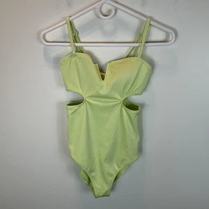 Neu ohne Etikett Aerie Shine Piqué V-Badeanzug mit Bügelausschnitt Größe S - Bild 1 von 6