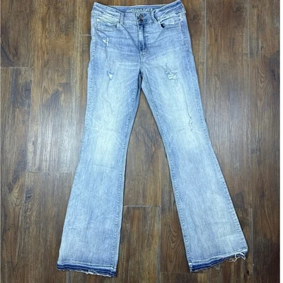 American Eagle Outfitters Hi-rise artist flare light wash 12 LONG super stretch - Image 1 of 4