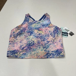 DSG Girls' Momentum Shelf Bra Tank Top Carnival Confetti Blue XL - Picture 1 of 3