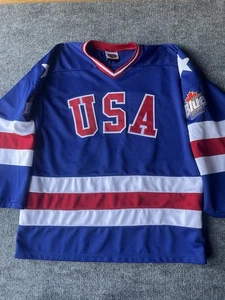 Vintage USA Hockey Jersey Men XL K1 1980 Olympic Team Miracle on Ice Stitched - Picture 1 of 18