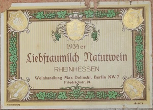 Record Rheinhessen Liebfraumilch Naturwein Wine Bottle Germany - Picture 1 of 1