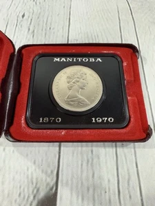 1870 1970 Canada Dollar Elizabeth II Canadian Manitoba Coin With Case - Picture 1 of 9