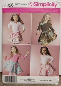 Simplicity Sewing Pattern #2356 Childs Skirt Slips Accessories Size 3-8 Uncut - Picture 1 of 2