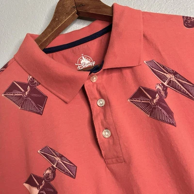 Auténtico Polo Disney Parks Star Wars Calce Ajustado Coral/Naranja S Foto 1 de 4