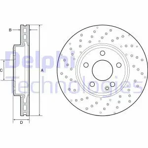 2x Disco freno ventilato BG4657C DELPHI per MERCEDES-BENZ CLA Coupé CLASSE A - Immagine 1 di 4