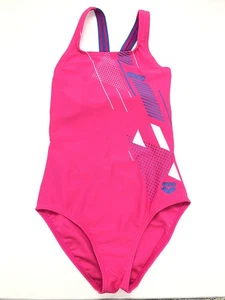 Arena Girls' Swimsuit SEGMENTS, Turquoise/Pink, 10-11 Years - Picture 1 of 4