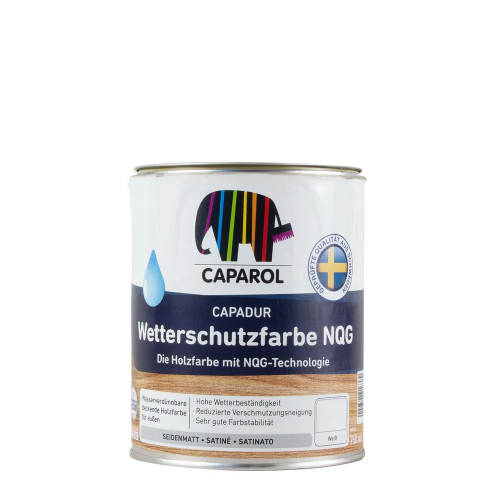 Caparol Capadur Wetterschutzfarbe NQG 0,75L weiß, Holzfarbe, wasserdampfdurchläs - Bild 1 von 1
