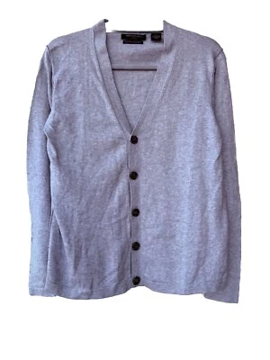 IMPERMEABLE Platinum Men's Cotton Cashmere V-neck Button Down Cardigan Sweater S - Image 1 of 4