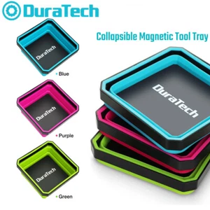 DURATECH Magnetic Foldable Parts Tray Set 3PC Collapsible Silicone Tool Tray Set - Picture 1 of 12