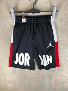Jordan Drawstring Shorts Size M Boys Kids Black Logo Activewear Sports - Picture 1 of 9