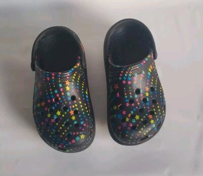 Crocs Clásico Disco Baile Fiesta Cutie Zueco Estrella Negro Unisex Niños Sandalia Talla 12 Foto 1 de 4