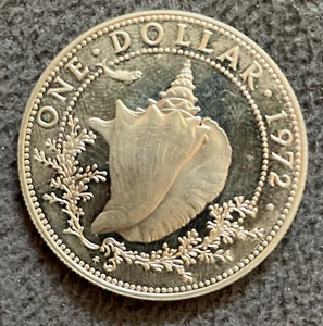 1972 Bahamas One Dollar Silver Circulated - Picture 1 of 2