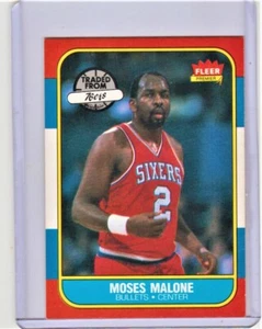 1986 FLEER BASKETBALL CARD #69 MOSES MALONE GREAT CONDITION NBA HOFER WA BULLETS - Picture 1 of 2