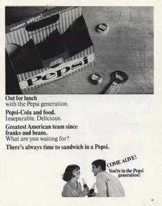 1966 Pepsi: Out for Lunch With the Pepsi Generation Vintage Print Ad - Picture 1 of 1