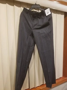 Pantalones de vestir Calvin Klein para hombre joven niño 14 gris regular frente plano calce moderno pantalones - Imagen 1 de 3