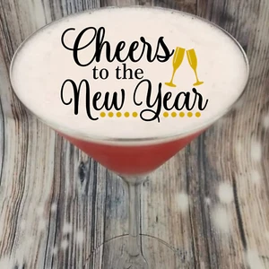 12 Edible 2" Cocktail Drink Toppers Cheers To The New Years Eve Party Favors - Picture 1 of 1