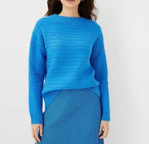 Suéter Ann Taylor Punto Mixto Para Mujer Talla XL Manga Larga Azul Turquesa Nuevo Con Etiquetas - Imagen 1 de 8