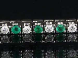 Pulsera esmeralda brillante Riviere aprox. 4,05ct 18,2g oro blanco 750 - Imagen 1 de 10