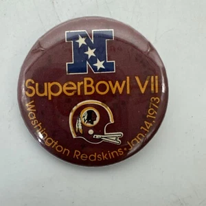 Vintage Washington Redskins Super Bowl V11 Jan 1973 Mini Button Pin 1.75” - Picture 1 of 3